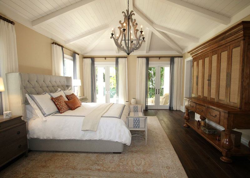 The Vineyard Suite: Hand-carved armoire and a vaulted ceiling